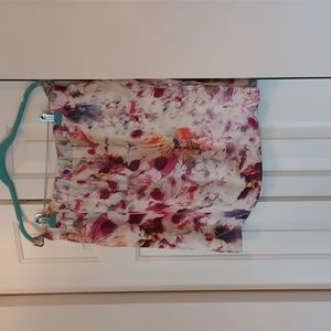 NWOT Modern floral contemporary silk skirt